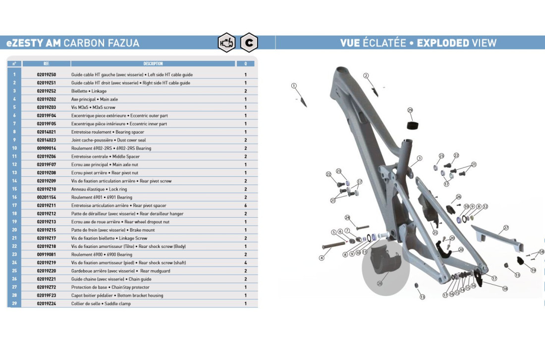 Sabot moteur Lapierre E-zesty Fazua - 02019F23