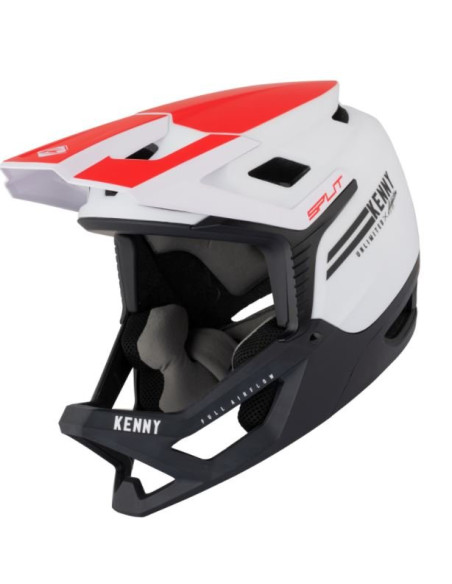 Casque VTT intégral Kenny SPLIT Rouge/Blanc - 2021
