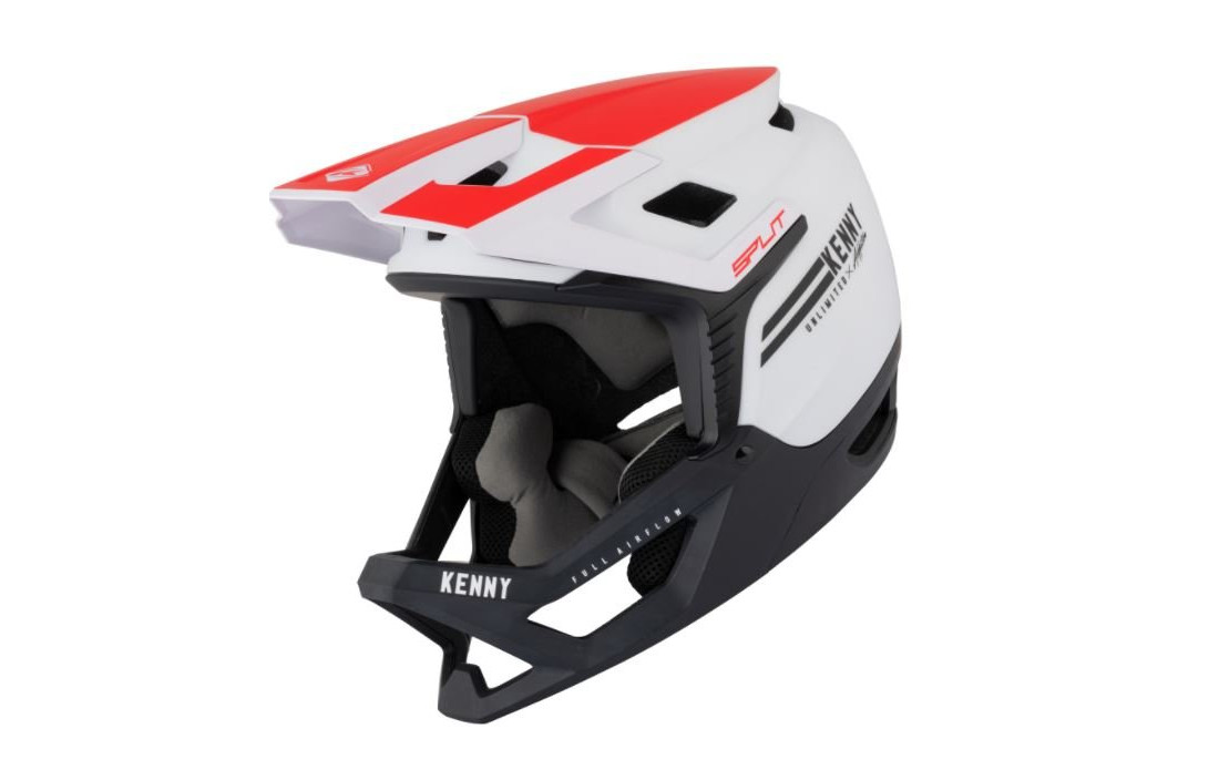 Casque VTT intégral Kenny SPLIT Rouge/Blanc - 2021