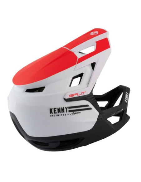 Casque VTT intégral Kenny SPLIT Rouge/Blanc - 2021