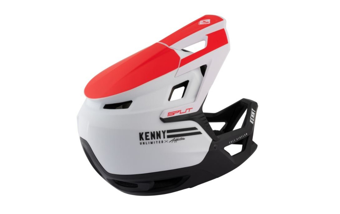 Casque VTT intégral Kenny SPLIT Rouge/Blanc - 2021