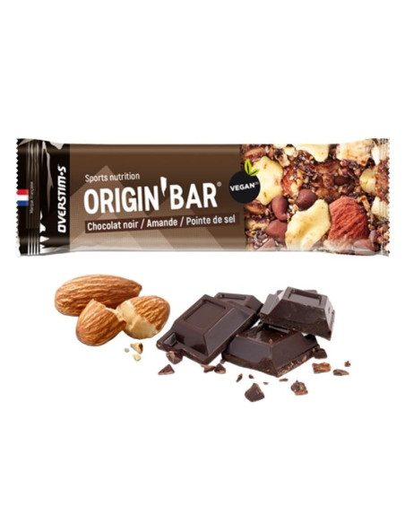 Barre énergétique Overstim's Origin Chocolat noir/Amande