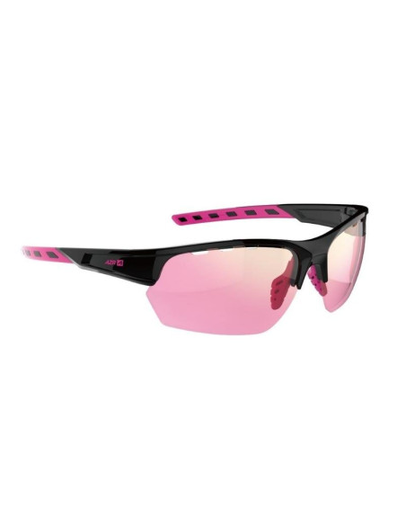Lunette de vélo AZR Kromic Izoard Noir vernie - Ecran Photochromique Rose Cat 1 à 3 - 4177