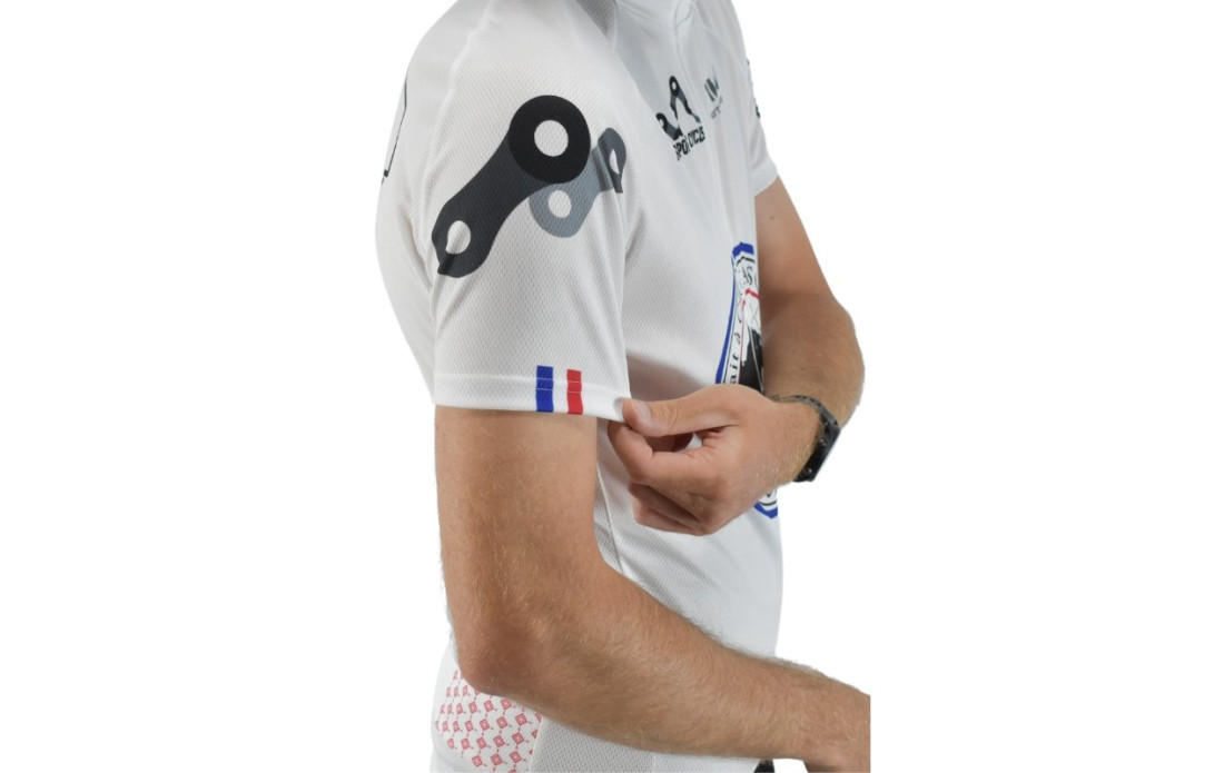 Maillot route et VTT XC Fun Sports Cycles vintage bleu blanc rouge