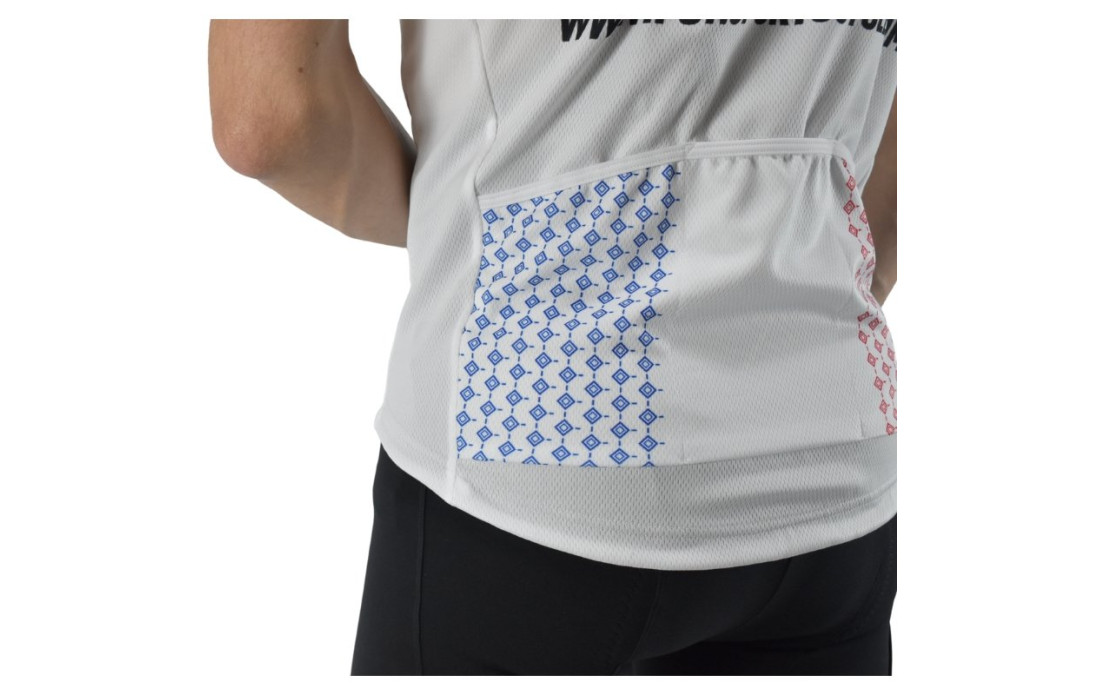 Maillot route et VTT XC Fun Sports Cycles vintage bleu blanc rouge