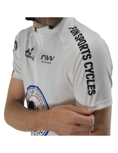 Maillot route et VTT XC Fun Sports Cycles vintage bleu blanc rouge