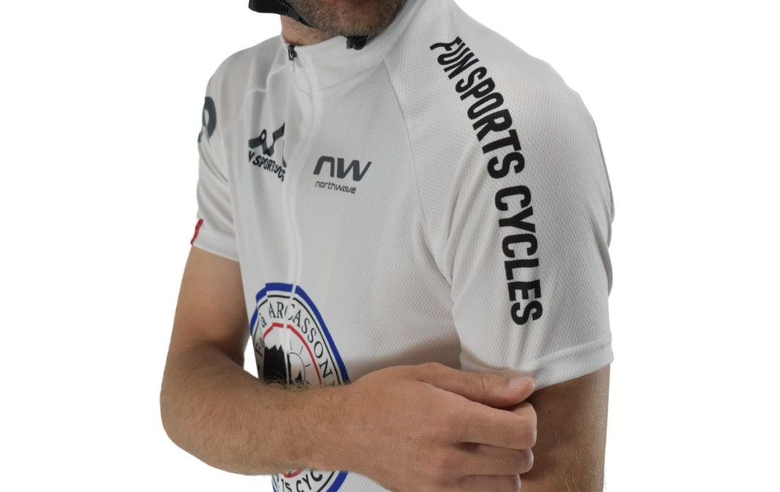 Maillot route et VTT XC Fun Sports Cycles vintage bleu blanc rouge