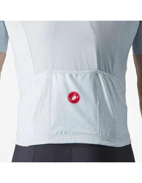 Maillot manches courtes CASTELLI Tradizione Blanc/Bleu