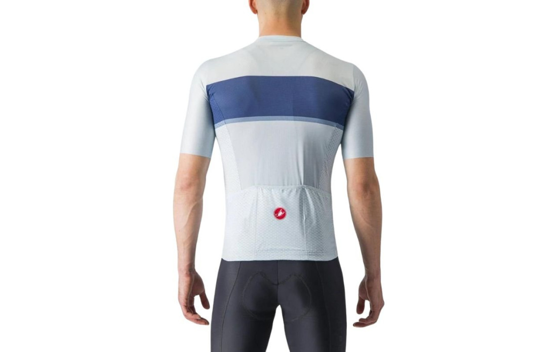 Maillot manches courtes CASTELLI Tradizione Blanc/Bleu