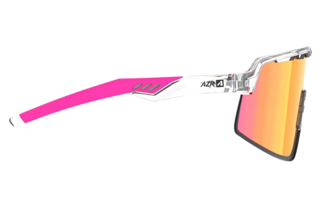 Lunettes AZR Speed RX Blanc vernie - Ecran Multicouche Rose Cat.3