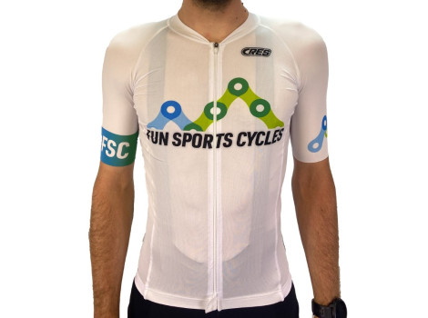 Maillot route et VTT XC Fun Sports Cycles Performance Bleu/Vert - 2024