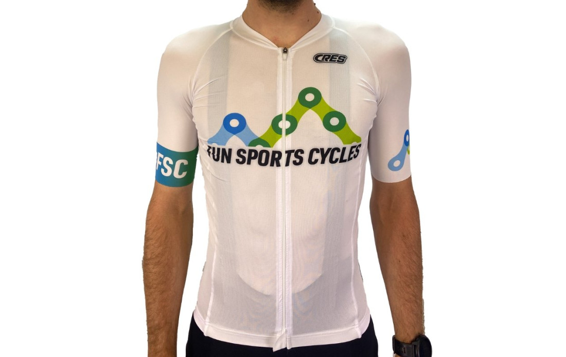Maillot route et VTT XC Fun Sports Cycles Performance Bleu/Vert - 2024
