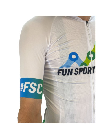 Maillot route et VTT XC Fun Sports Cycles Performance Bleu/Vert - 2024