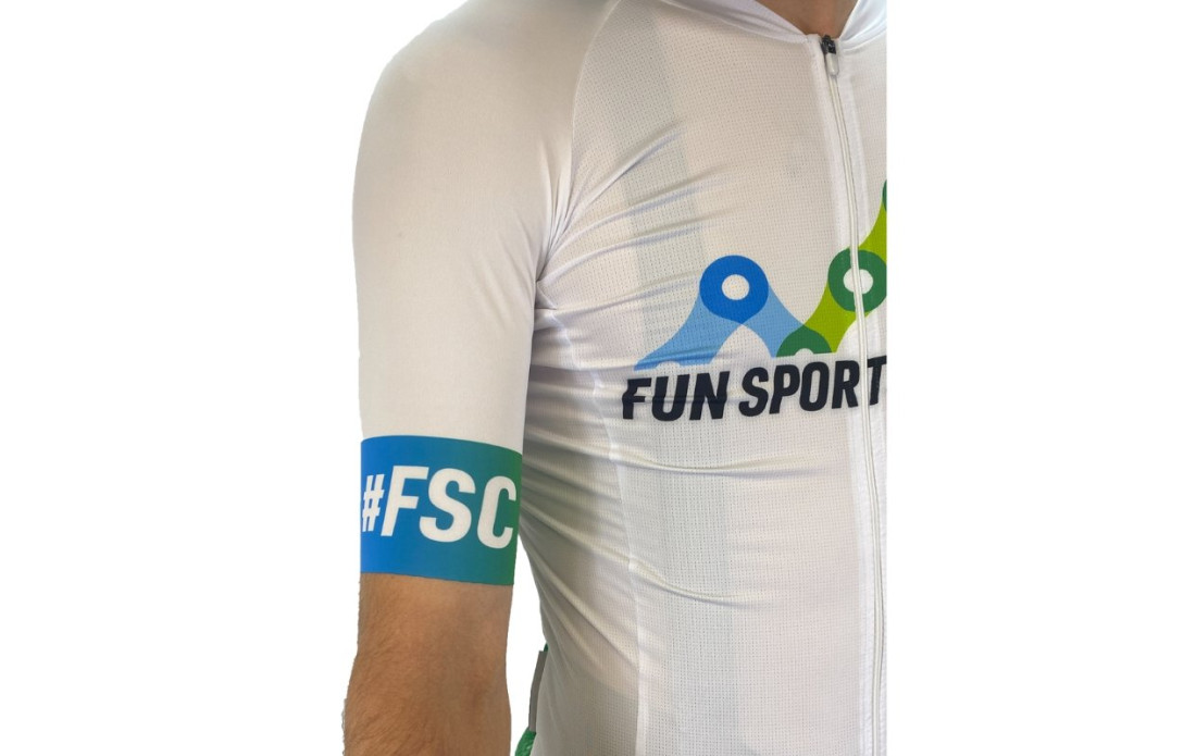 Maillot route et VTT XC Fun Sports Cycles Performance Bleu/Vert - 2024