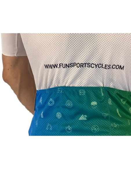 Maillot route et VTT XC Fun Sports Cycles Performance Bleu/Vert - 2024