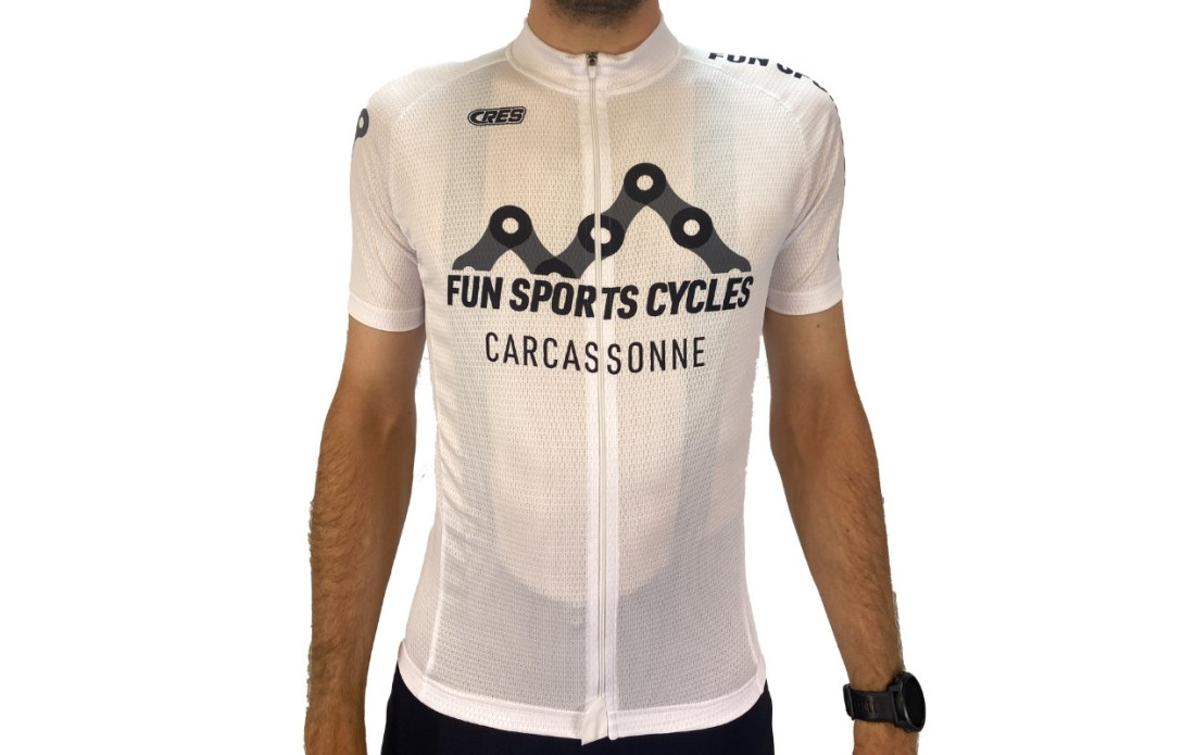Maillot route et VTT XC Fun Sports Cycles Loisirs Bleu/Blanc/Rouge - 2024