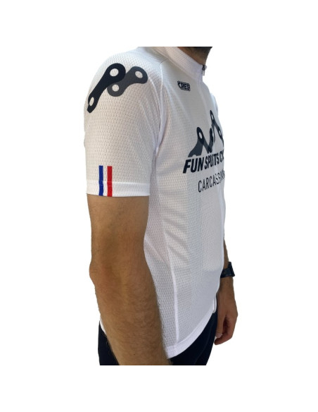 Maillot route et VTT XC Fun Sports Cycles Loisirs Bleu/Blanc/Rouge - 2024