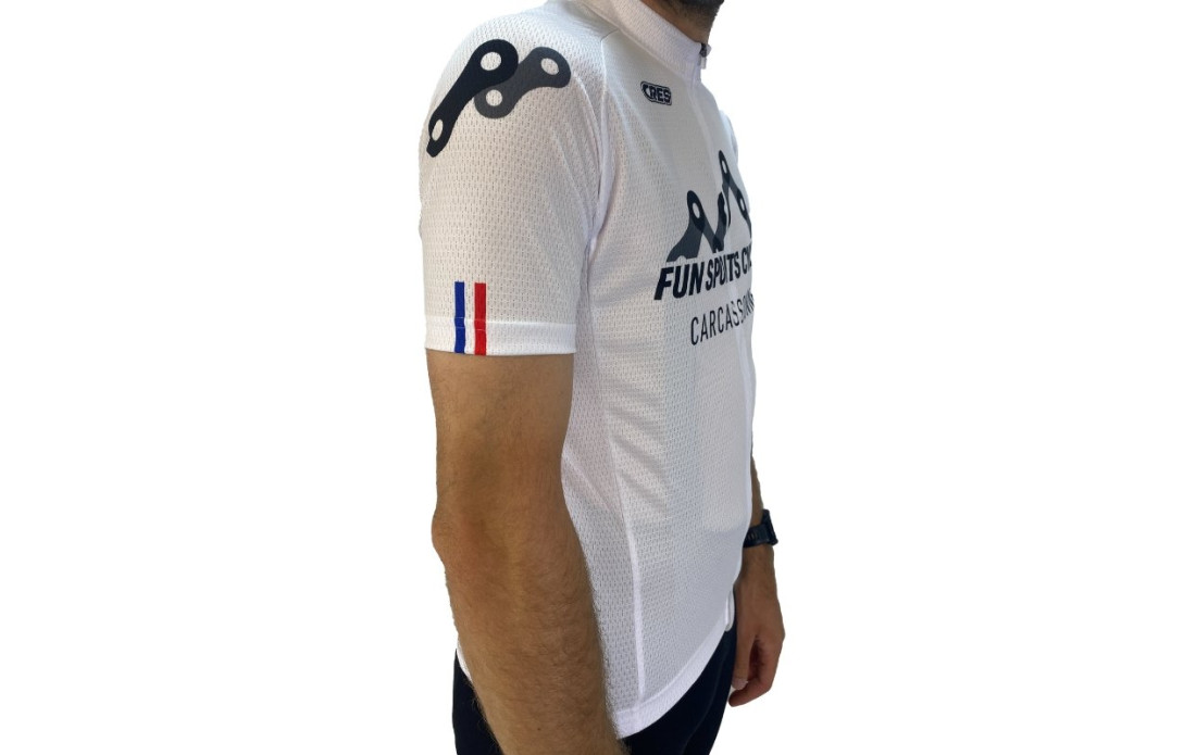 Maillot route et VTT XC Fun Sports Cycles Loisirs Bleu/Blanc/Rouge - 2024