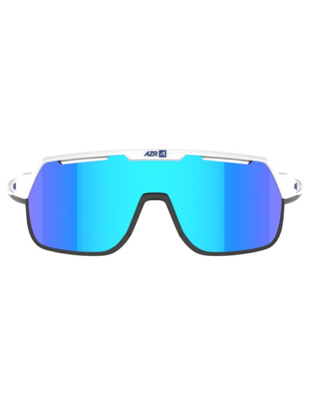 Lunettes AZR Victory RX Blanc Vernie - Ecran Multicouche Bleu Cat 3