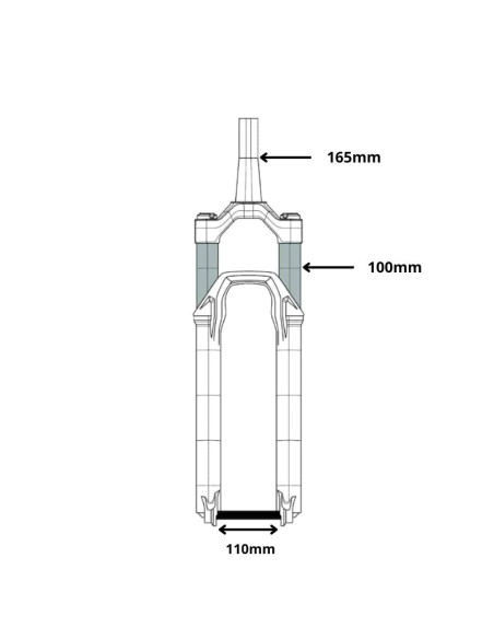 Fourche VTT Neuve 27.5" RockShox RECON Silver 100mm Noir 44mm - Pivot 165mm