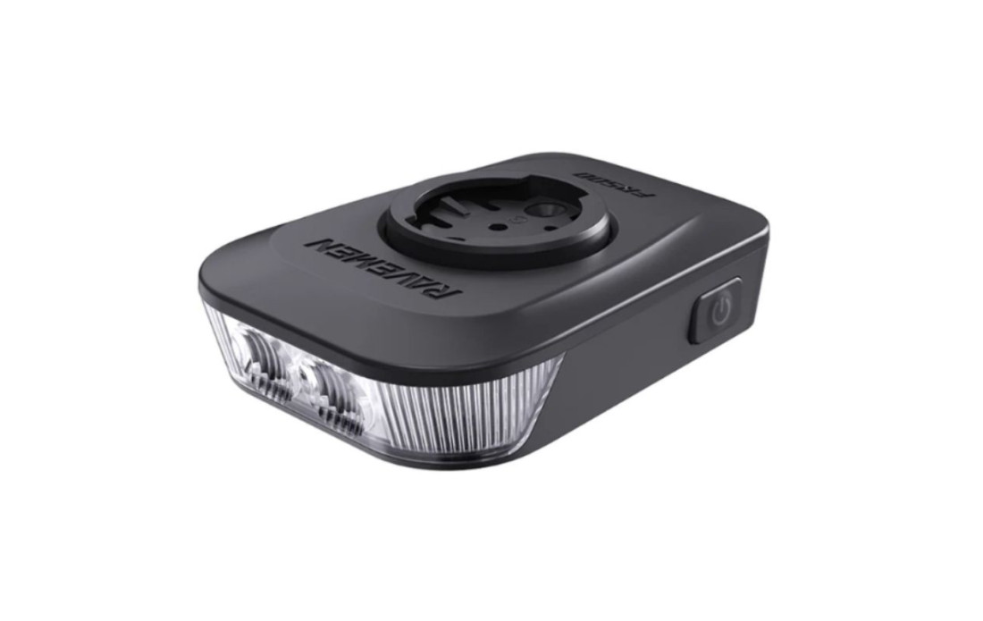 Eclairage avant Ravemen sur compteur Garmin FR500