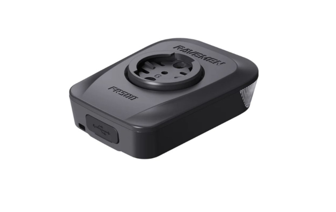 Eclairage avant Ravemen sur compteur Garmin FR500