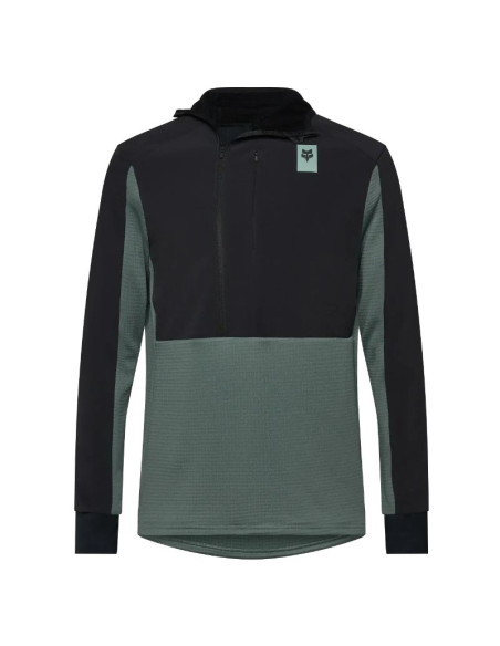 Sweat capuche FOX Defend Thermal Noir / Vert Sauge