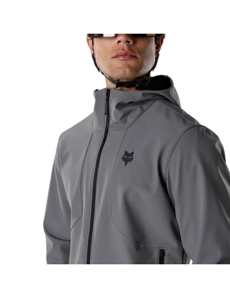 Veste à capuche VTT FOX Ranger Fire Gris étain
